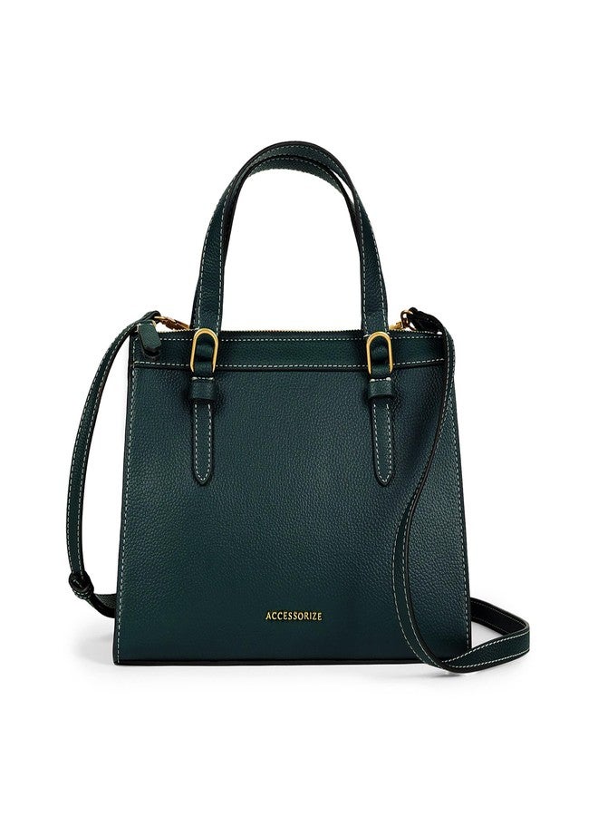 أكسيسورايز حقيبة يد نسائية من أكسسورايز لندن، طراز دوايت، بخياطة متباينة | حقيبة يد صغيرة الحجم ومنظمة | حقيبة رسمية للنساء | خيار هدية - Image 1